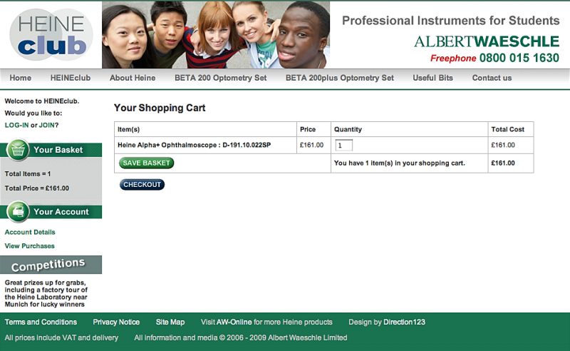 Shopping cart for HC users