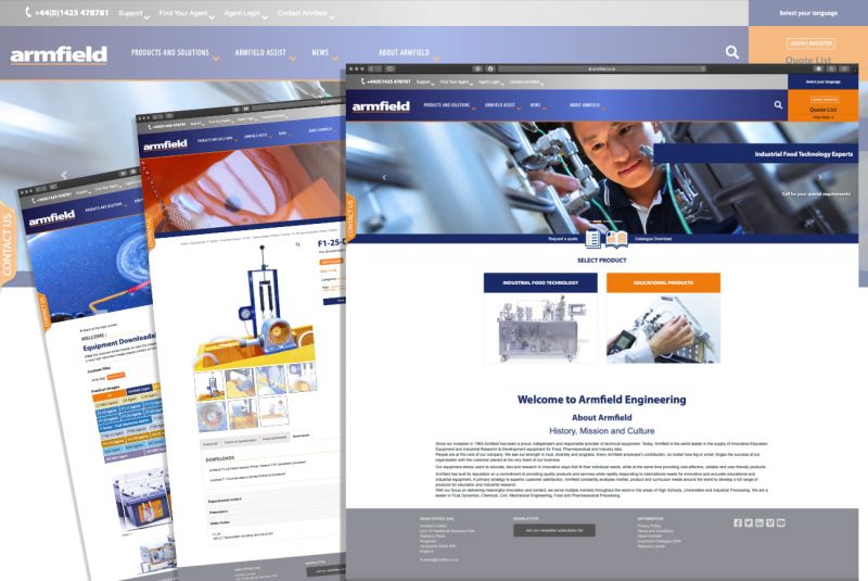 Armfield Engineering website pages