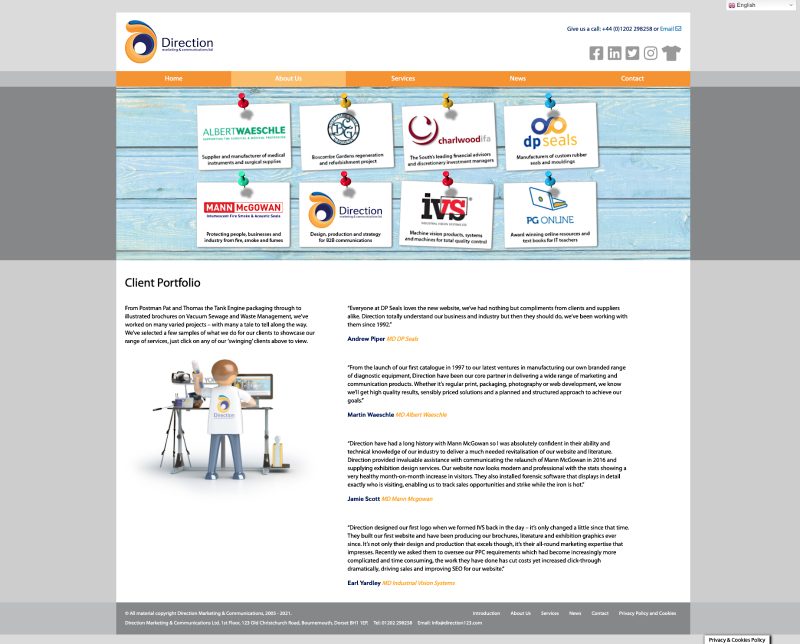 Direction Portfolio Page