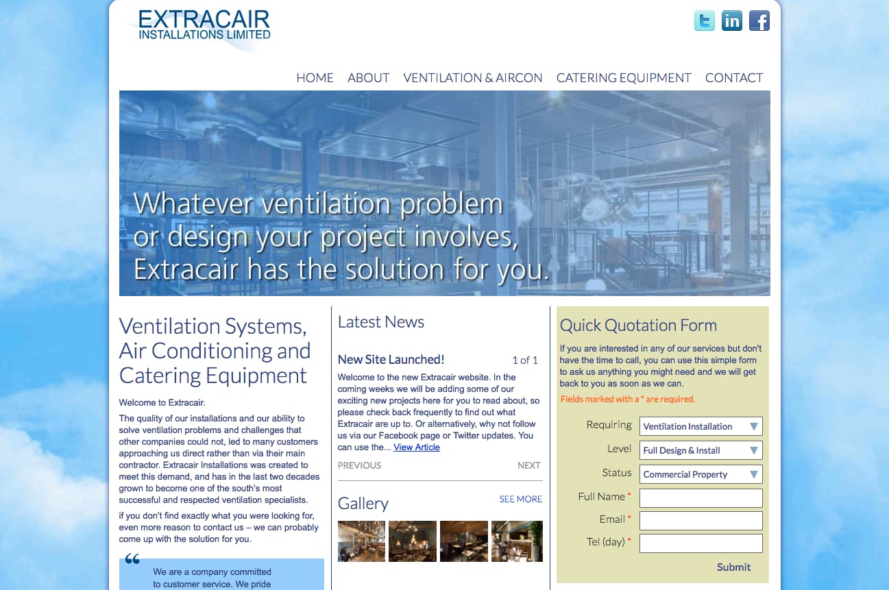 Homepage for Extracair